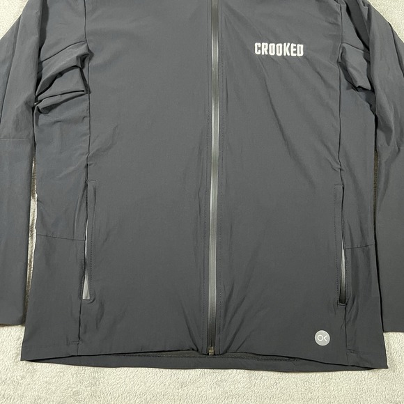 Outerknown Windbreaker Jacket Mens Large Black Active Warm-Up Hooded Full Zip - Picture 2 of 15
